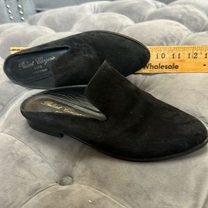 Robert clergerie Paris black suede leather loafer mules size 35.5